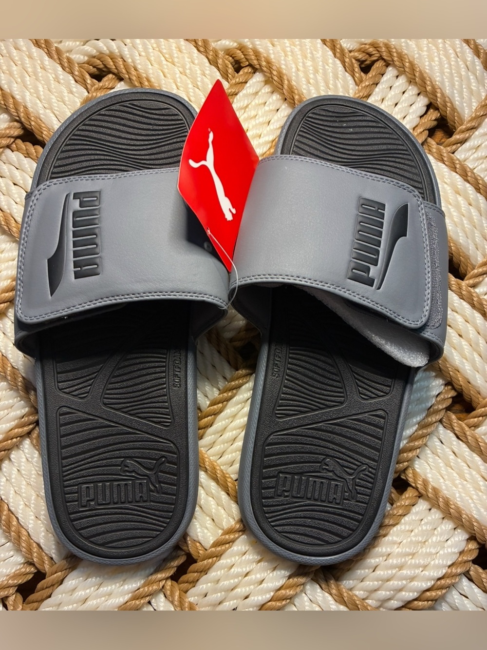 Puma Men’s Gray & Black Slide Sandals